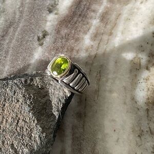 Vintage LAGOS Peridot Sterling Silver and 18k Gold Ring